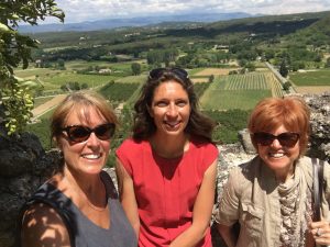 With Emily and Kathy overlooking the Luberon from Ménerbes.