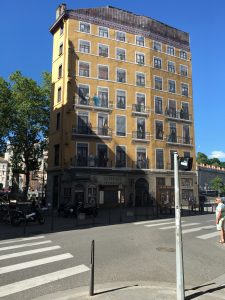 A murraled building. Fresque des Lyonnais Celebres